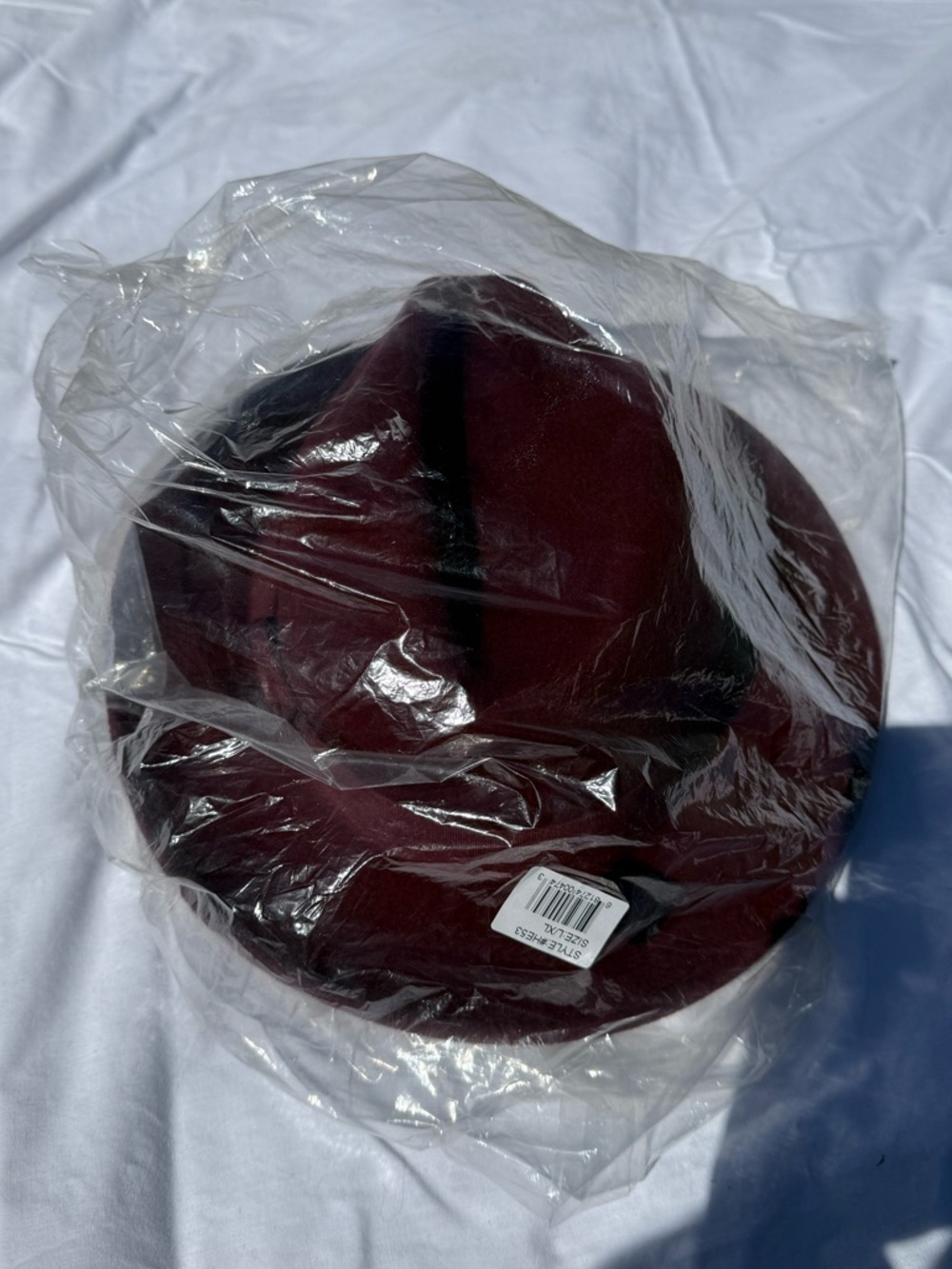 Men's Wool Fedora Hat - Burgundy - Picture 5 of 7